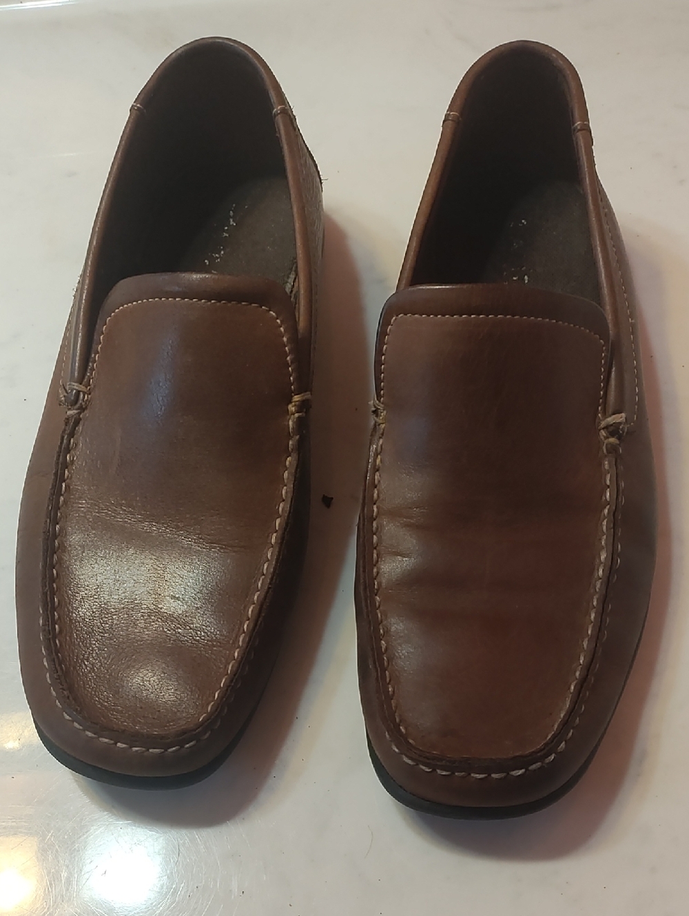 Men's Brown Leather Slip-On Loafers